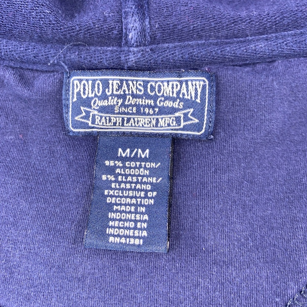 Y2K Polo Ralph Lauren Full Zip
Hoodie Sweatshirt Blue Flag
Polo Jeans Co - Picture 10 of 12